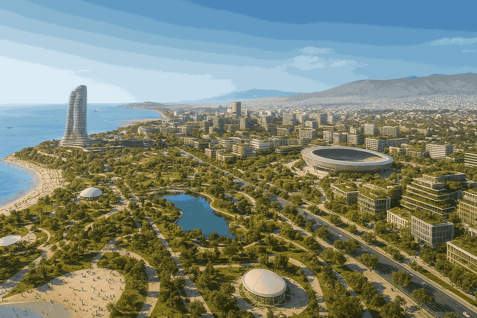 «The Ellinikon»؛ بزرگ‌ترین شهر هوشمند اروپا در قلب آتن شکل می‌گیرد