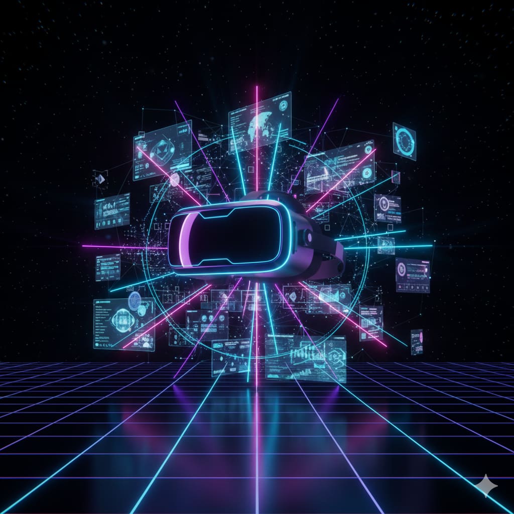 هدست VR در محیط دیجیتال