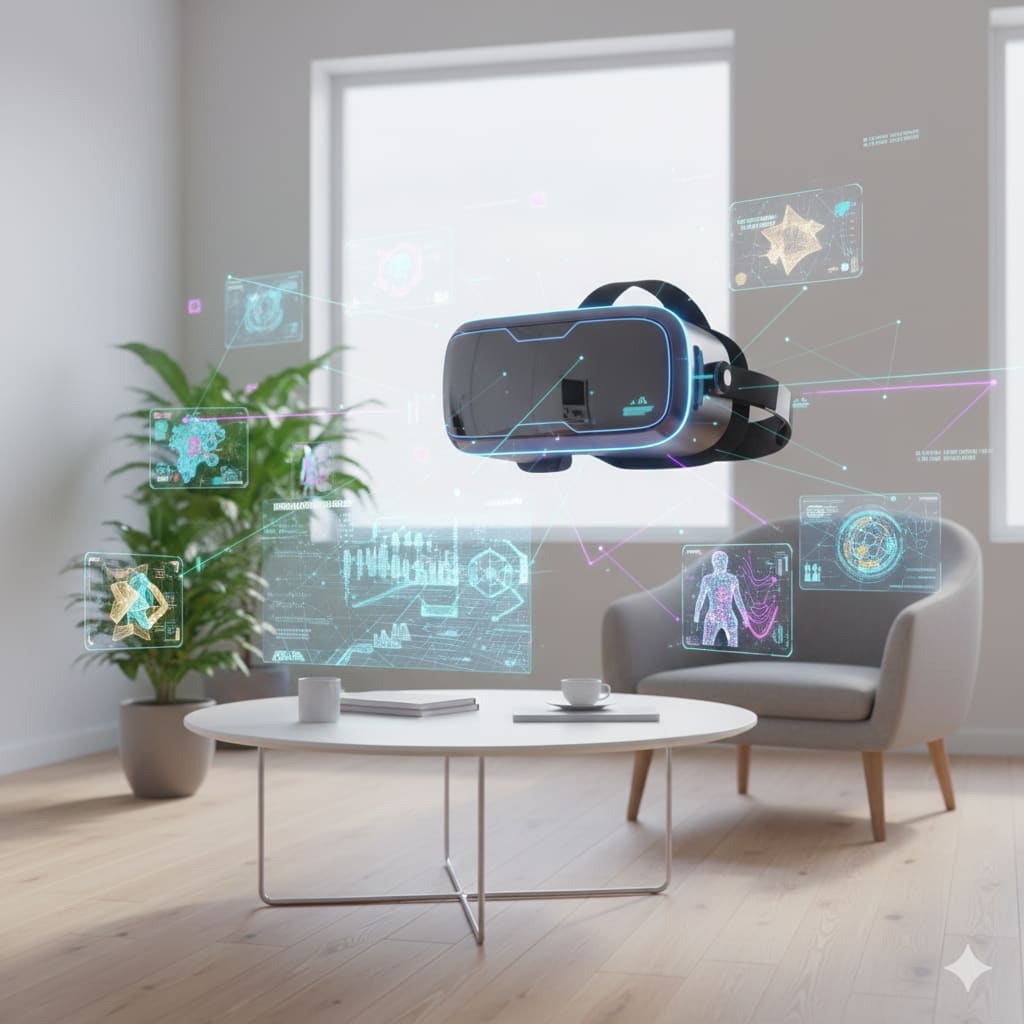 هدست AR در حال نمایش هولوگرام