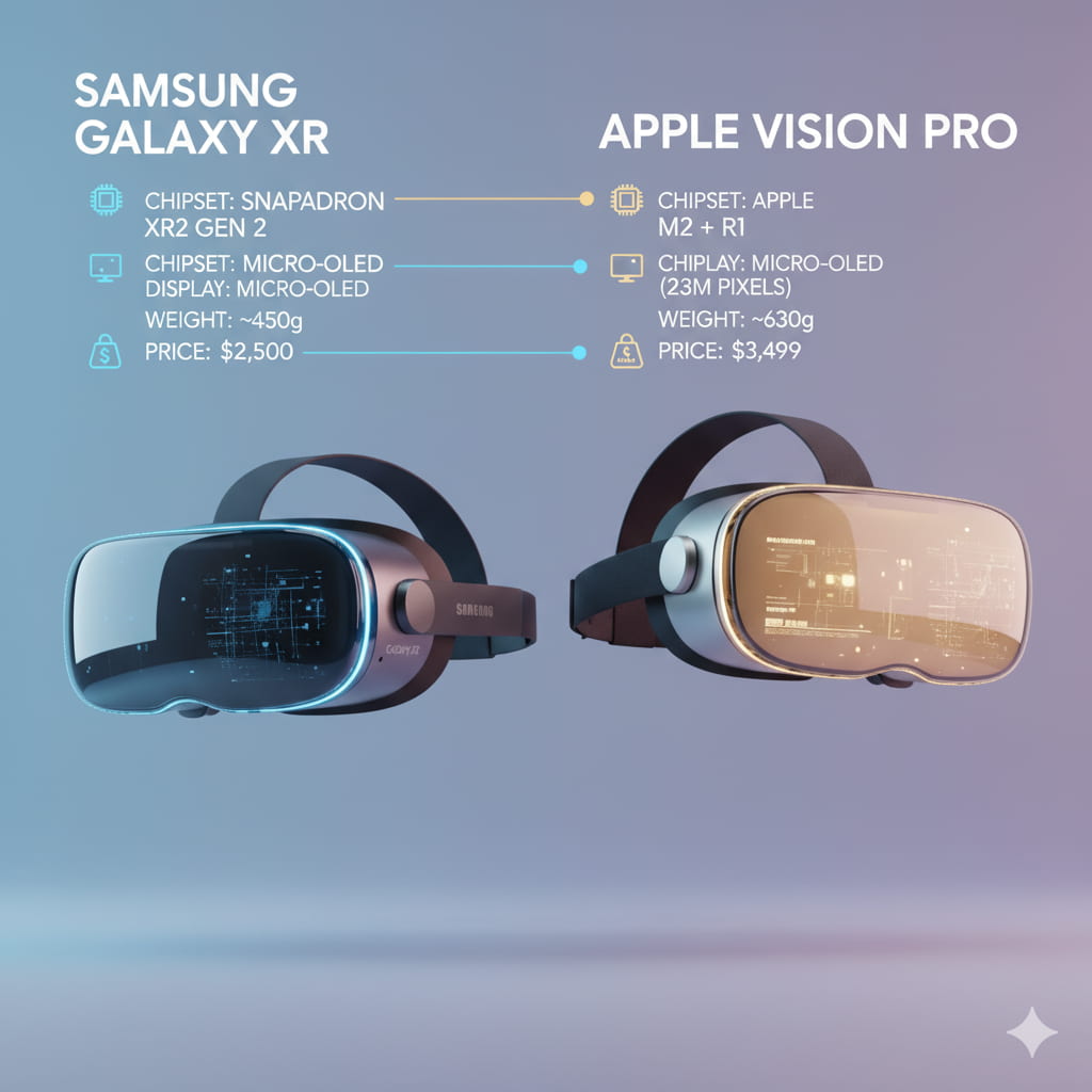 گلکسی XR در برابر ویژن پرو