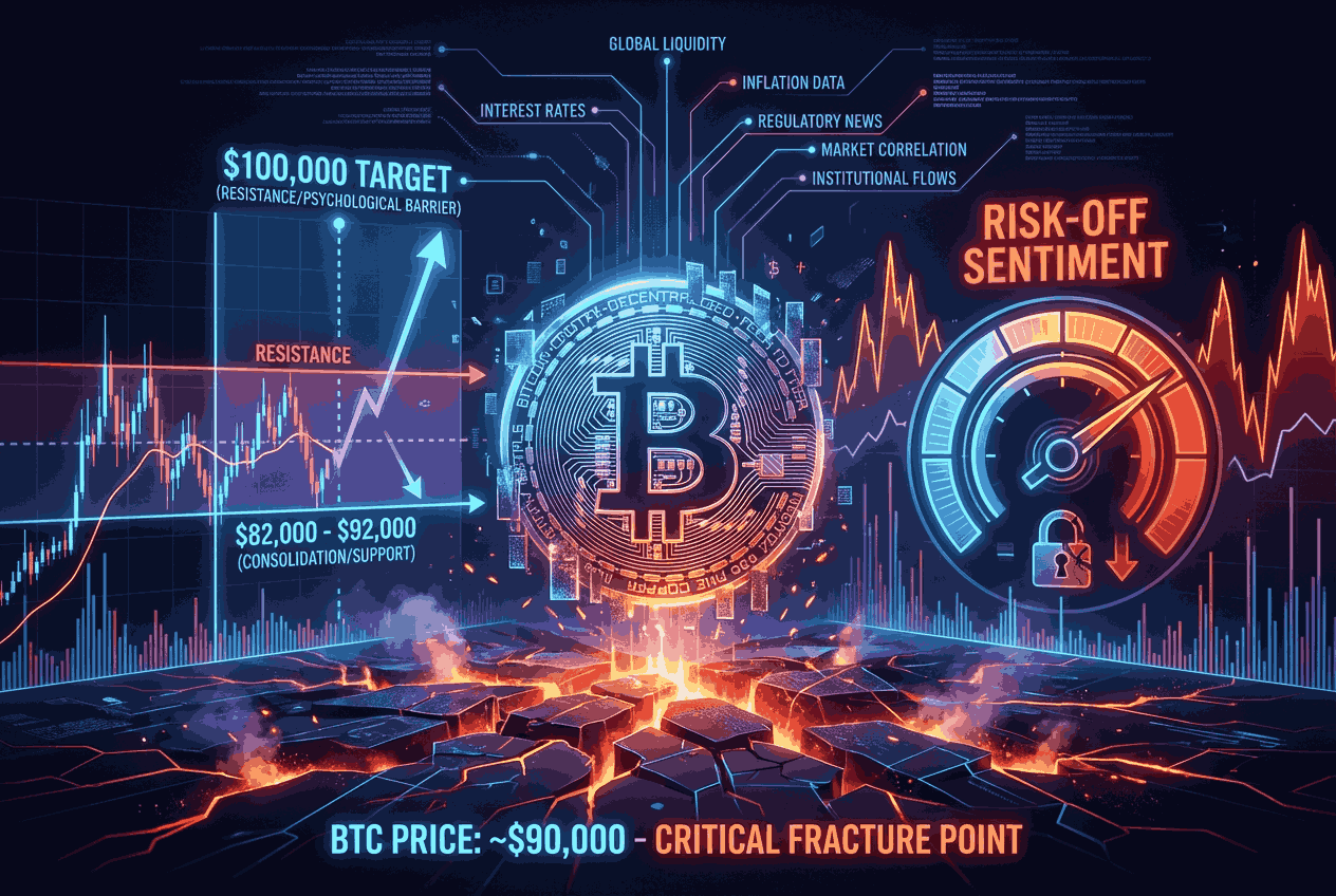 سیگنال‌های ریسک‌گریز در بازار بیت‌کوین؛ نگاه تریدرها به زیر ۱۰۰,۰۰۰ دلار