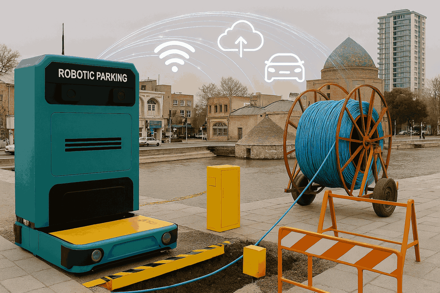 ارومیه در مسیر شهر هوشمند؛ امضای تفاهم‌نامه پارکینگ رباتیک و توسعه فیبرنوری