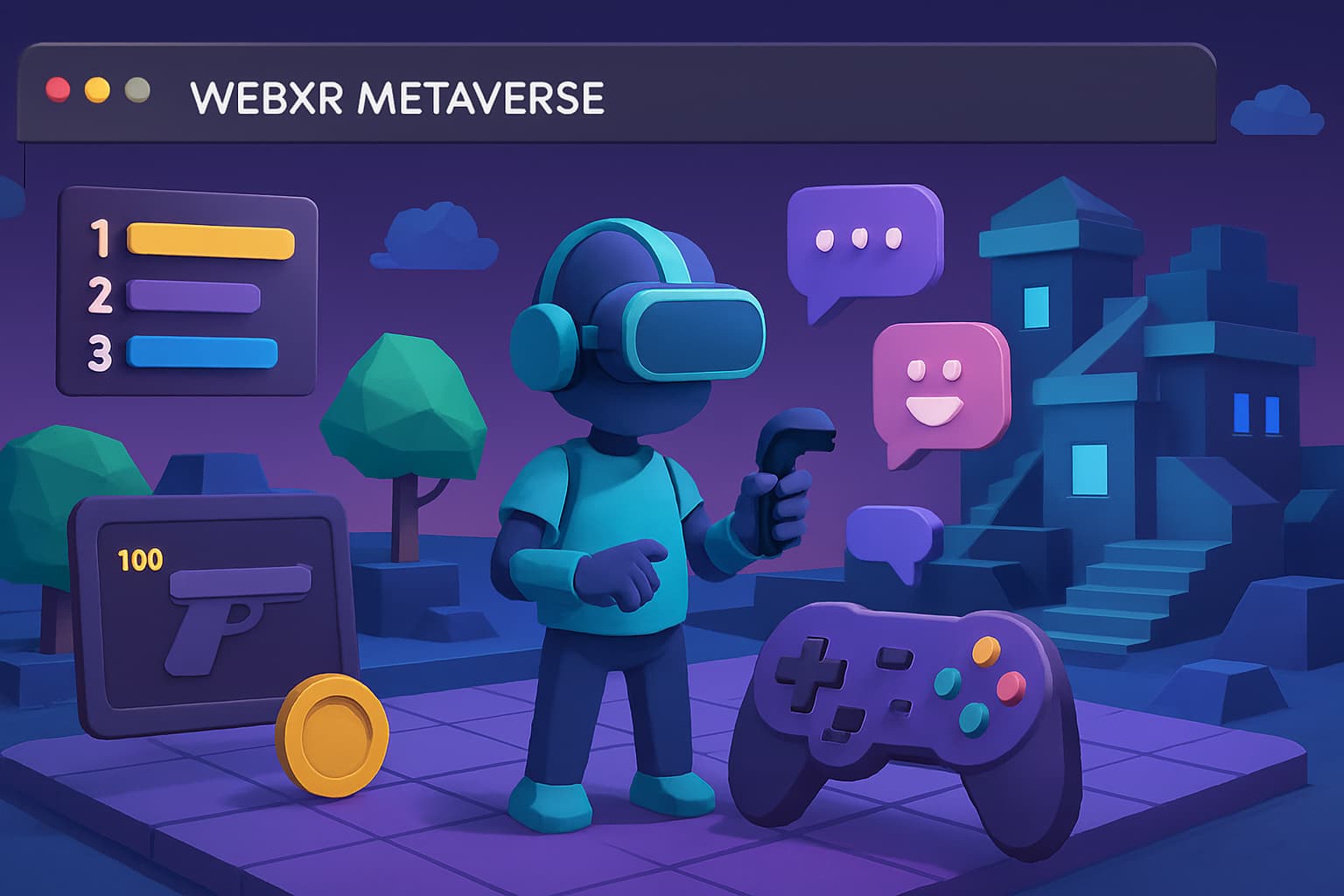 گیمینگ متاورسی مبتنی بر WebXR و تعامل اجتماعی