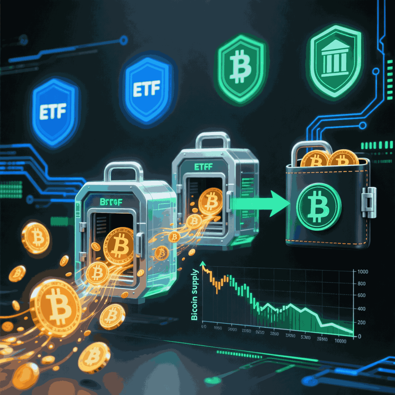 خروج ۴۰۰ هزار بیت‌کوین از صرافی‌ها طی یک سال گذشته