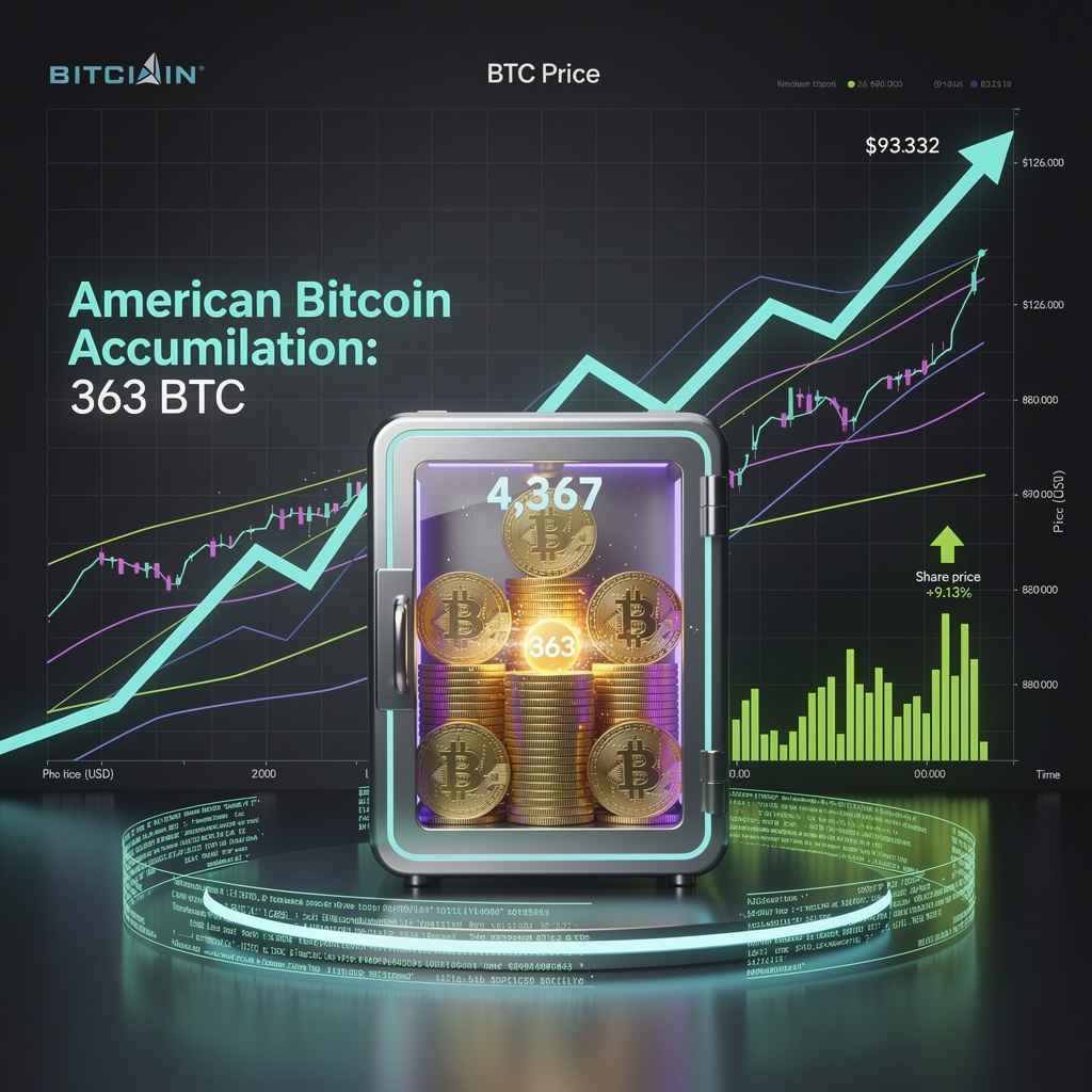 انباشت ۳۶۳ بیت‌کوین توسط American Bitcoin در ریزش نوامبر