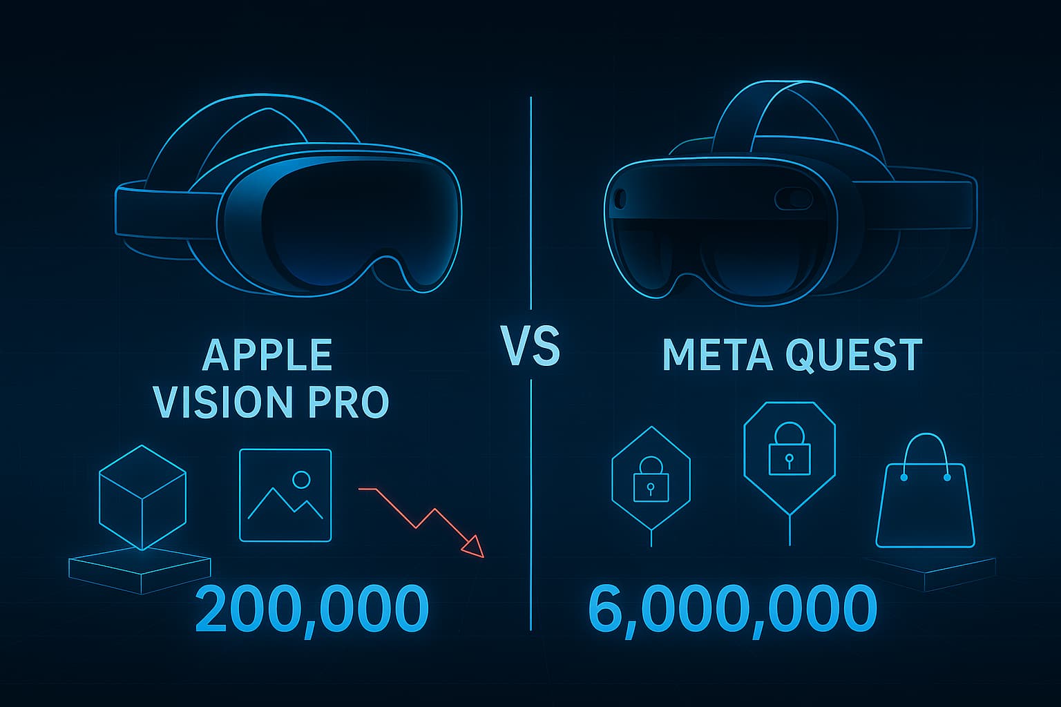 مقایسه فروش Apple Vision Pro با هدست‌های دیگر در بازار واقعیت ترکیبی