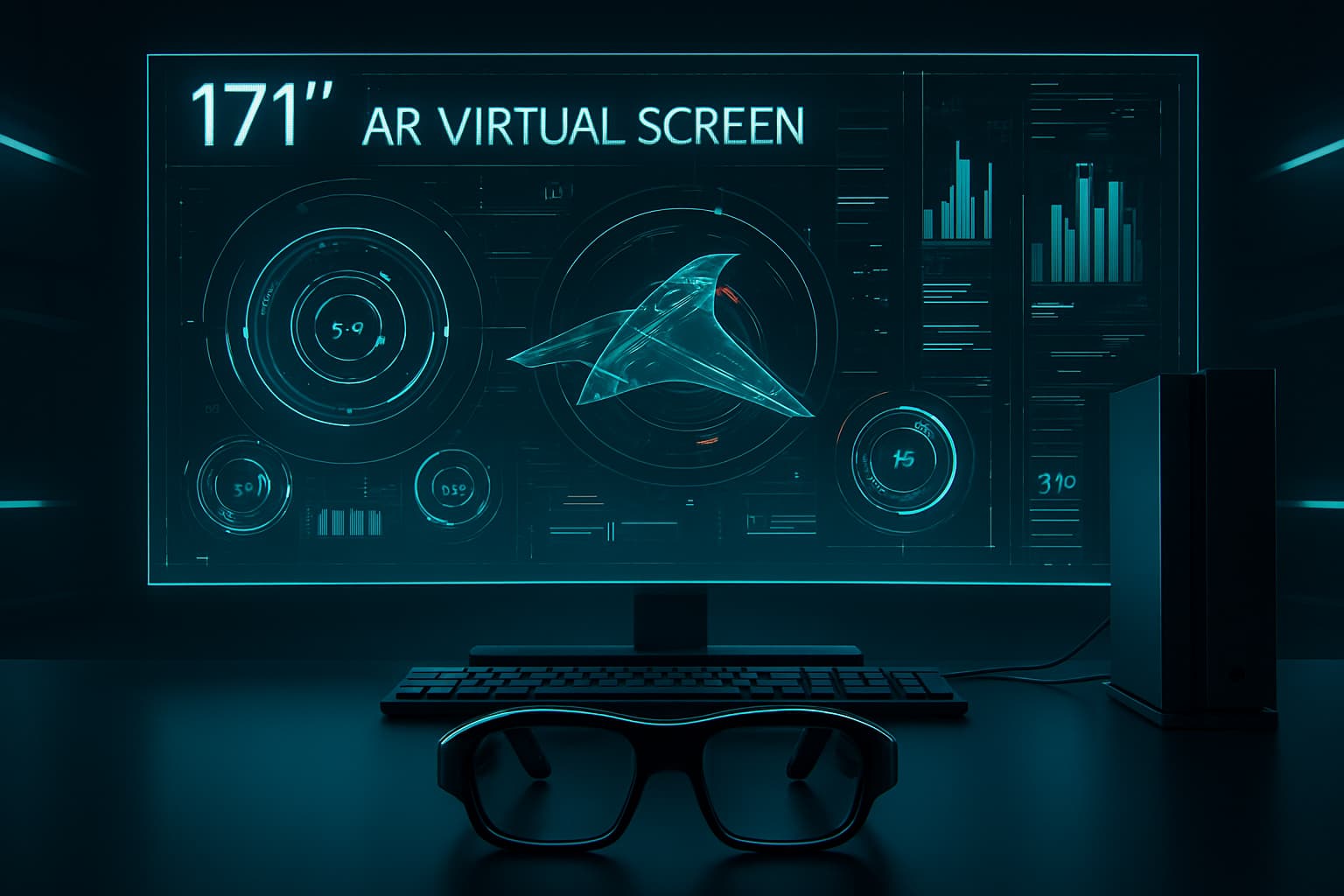 نمایشگر مجازی ۱۷۱ اینچی از عینک AR ایسوس